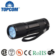 Led uv flashlight mini 370-395nm 9 led uv flashlight uv pet urine